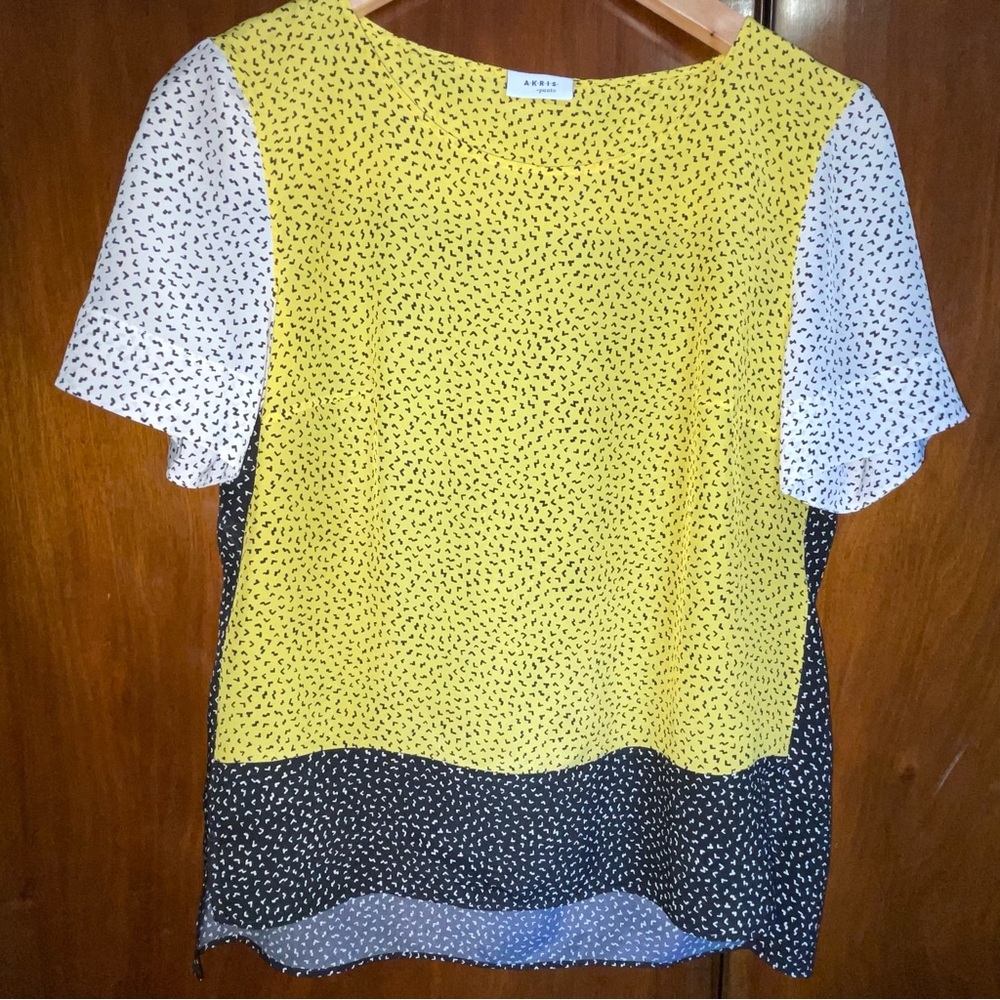 Akris Punto Silk Memphis Pattern Short Sleeve Blouse - 6